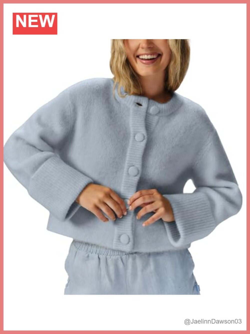 Womens Crop Cardigan Chunky Knit Button Down Sweater